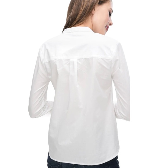 NWT Splendid Poplin Ruffle Button Down Top White - Picture 3 of 9
